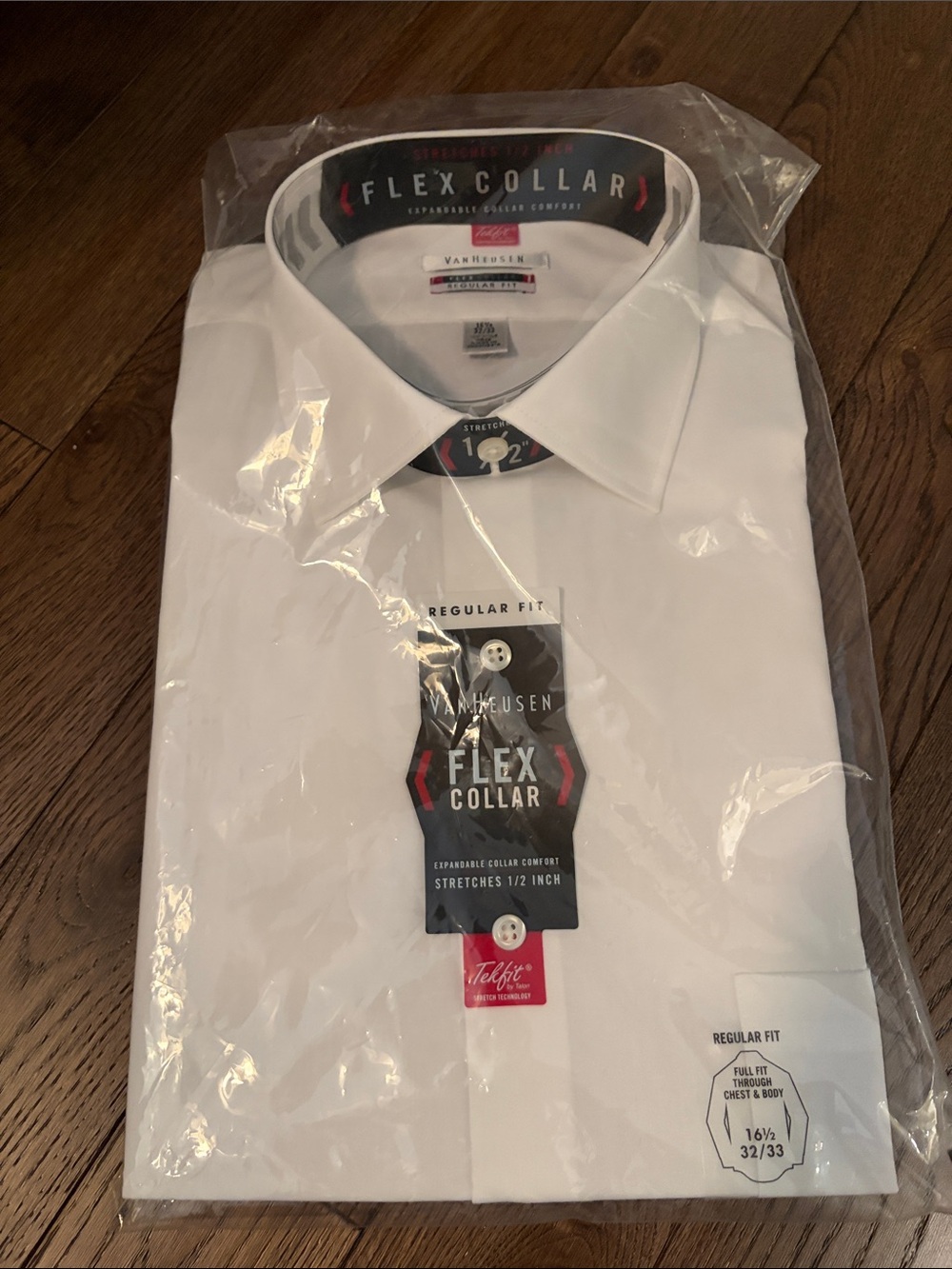 Van Heusen White Men’s Flex Collar Dress Shirt